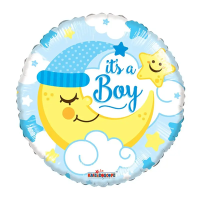 Фольга 18" (45см) "Місяць хлопчик it's a boy" (Китай) 2904 фото