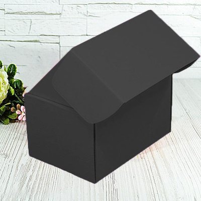 Подарункова коробка самозбірна маленька "Чорна" (16х11х10) двосторонній картон 9268 фото