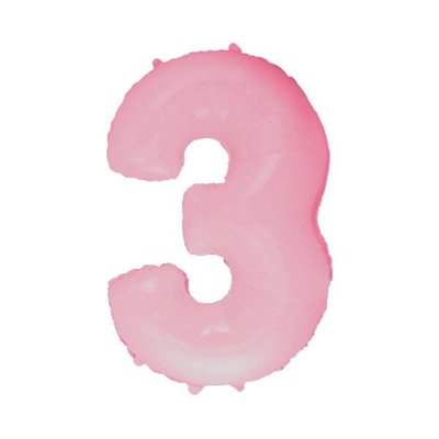 Фольга розовая пастель цифра 3 (Flexmetal) (в Инд.уп) FM-pink-3 фото