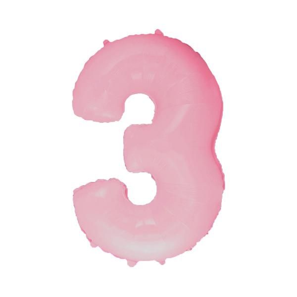 Фольга рожева пастель цифра 3 (Flexmetal) (в Інд.уп) FM-pink-3 фото