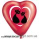 Шары-сердца Gemar 10" CR (с рисунками красное двухцветное микс) (100 шт) 1105-0120 фото 3