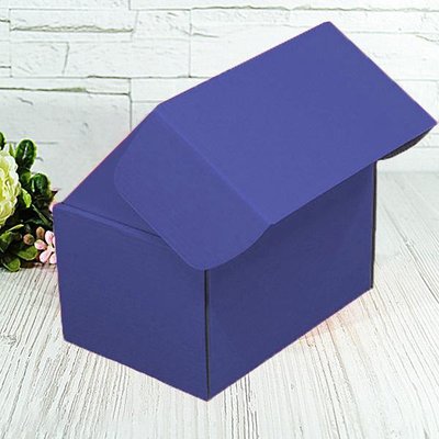 Подарочная коробка самосборная маленькая "Синяя" (16х11х10) двусторонний картон 9267 фото