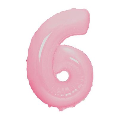 Фольга рожева пастель цифра 6 (Flexmetal) (в Інд.уп) FM-pink-6 фото