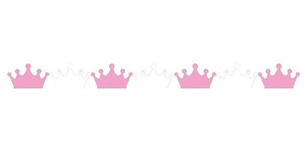 Бумажная гирлянда "Короны розово-белые" 7754 фото