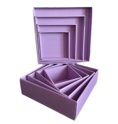 Набір подарункових коробок "Лавандові" (4 шт.) двосторонній картон (h-9) Lavander-1 фото