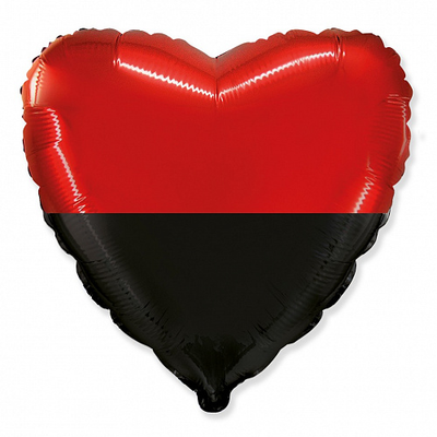 Фольга серце "Червоно-чорний прапор" Flexmetal 211519 фото