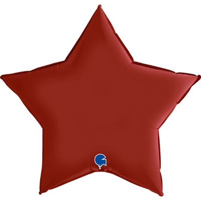Фольга Звезда 36" Сатин рубин красный (Satin Rubin Red) (Grabo) 3204-0740 фото