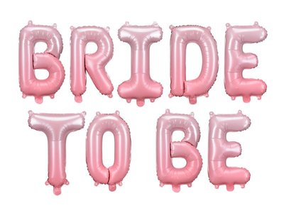 Фольгований напис велика Bride to be градієнт рожевий Partydeco FB35S-081 фото