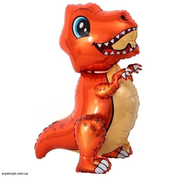 Фольгированная фигура Ходячка Динозавр оранжевый (Китай) 1208-0537 фото