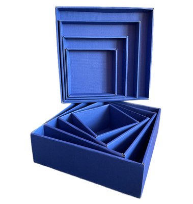 Набір подарункових коробок "Сині" (4 шт.) двосторонній картон (h-9) Blue-1 фото