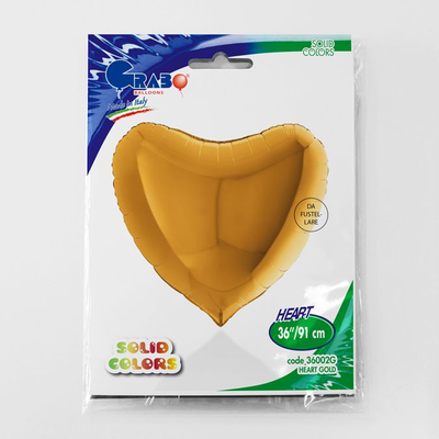 Фольга сердце 36" Пастель золотое в Инд. упаковке (Grabo) 3204-0164 фото