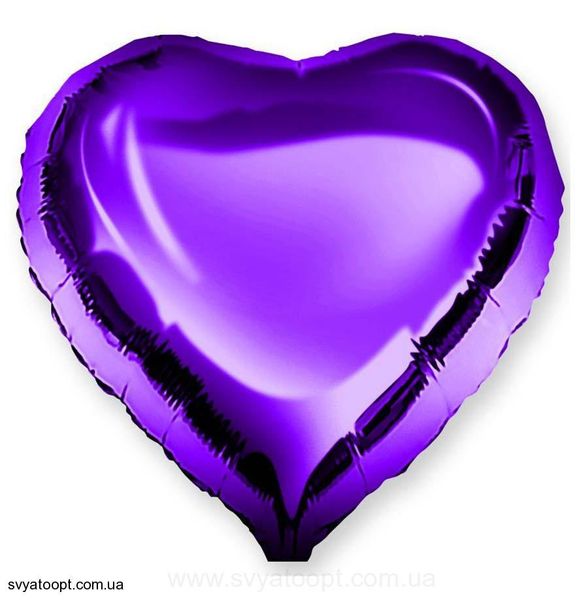 Фольга Китай серце 18" Фіолетове 2750 фото