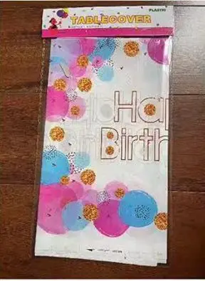 Дитяча скатертина на стіл "Happy birthday кульки" (180*110) 9025 фото