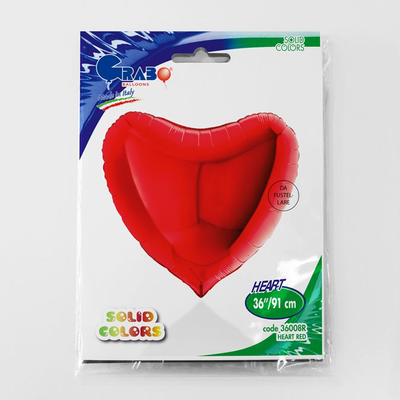 Фольга сердце 36" Пастель красное в Инд. упаковке (Grabo) 3204-0162 фото