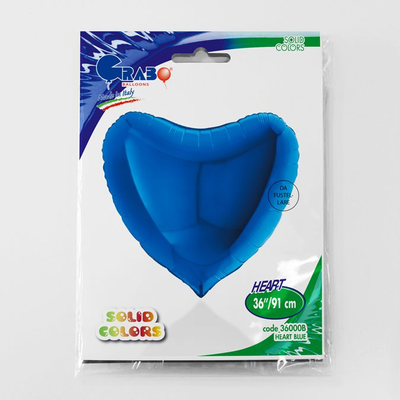 Фольга сердце 36" Пастель синее в Инд. упаковке (Grabo) 3204-0088 фото