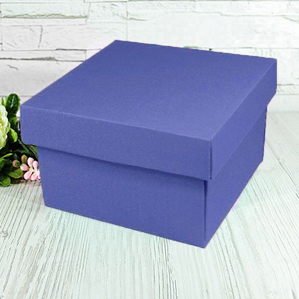 Подарункова коробка двосторонній картон "Синя" (15х15х9) 6083 фото
