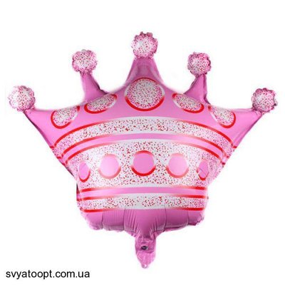 Фольгована фігура Корона - рожева (Китай) (в індив. упаковці) 7536 фото