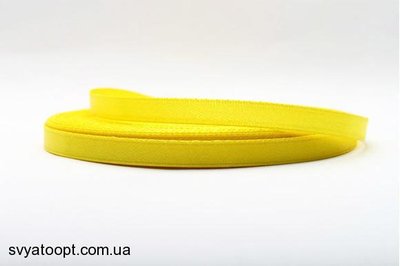 Атласна стрічка 0,6 см (Жовта) 2115 фото