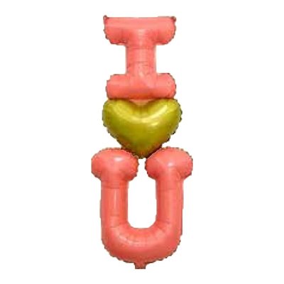 Фольгированная фигура Буквы розовые I love you (в Инд. уп.) (Китай) 1535 фото