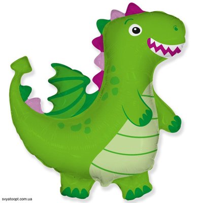 Фольгированная фигура большая Дракон зеленый Flexmetal (в Инд. уп.) 3207-3103 фото