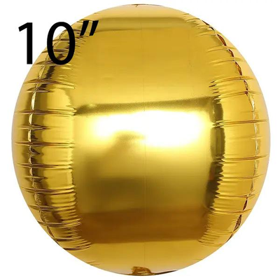 Фольга 3D сфера Металік золото (10") Китай 10001 фото
