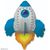 Фольгированная фигура большая Ракета Синяя Flexmetal (в Инд. уп.) 3207-3100 фото
