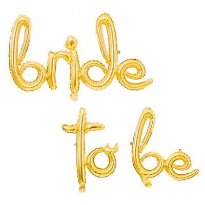 (Прописная) Фольгированная надпись "Bride to be" (Золото) 9622 фото