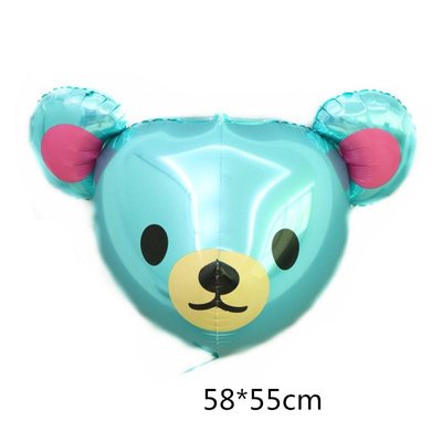 Фольгована фігура 4D Голова ведмедя (Блакитна) (Китай) (в індив. упаковці) 4330 фото