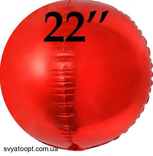 Фольга 3D сфера Хром червоний (22") Китай 22019 фото
