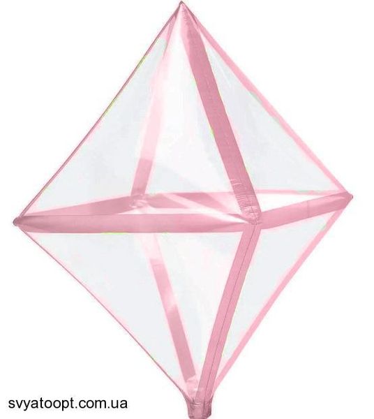 Фольга 3D Ромб Прозрачные розовые линии (22") Китай 22146 фото