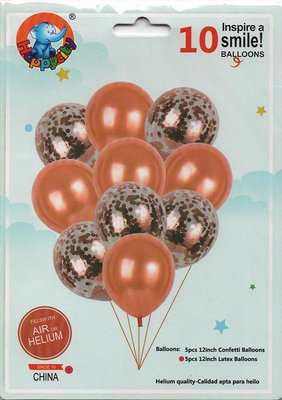Набор латексных шариков Party Balloon Медный 10 шт (Китай) (в инд. упаковке) 1554-cooper фото