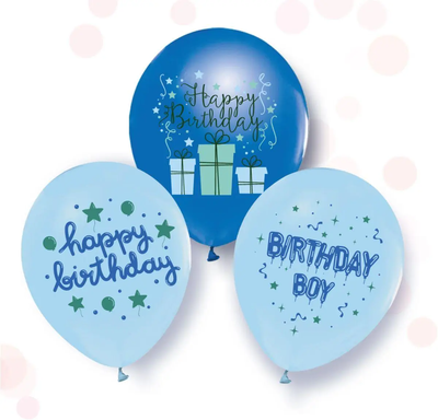 Воздушные шарики "boy Happy Birthday" (ТМ "Твоя Забава") (50 шт) TZ-4891 фото
