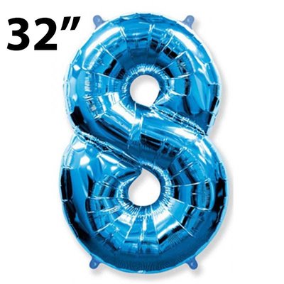 Фольга 32" Синяя цифра 8 (Flexmetal) 32-FM-Blue-8 фото