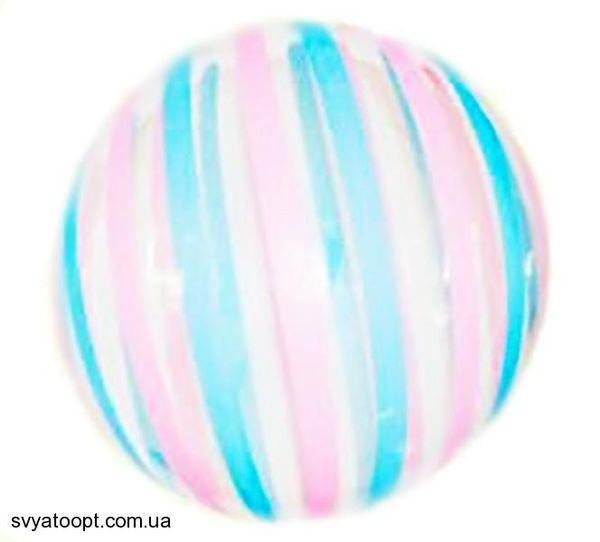 Фольга 3D сфера Bubble голубая/розовая полоска (18") Китай 18001 фото