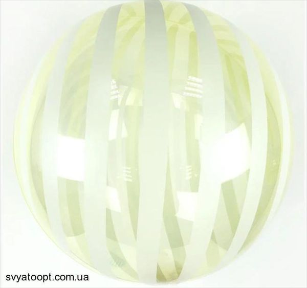 Фольга 3D сфера Bubble кристал жовтий Біла смужка (18") Китай 18007 фото