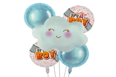 Набір кульок фольгованих "Блакитна хмаринка it`s a boy" 5шт. (Китай) (в індив. упаковці) 5-83299 фото