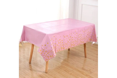 Дитяча скатертина на стіл "Золоті зірки на рожевому" (137*183) 15694 фото