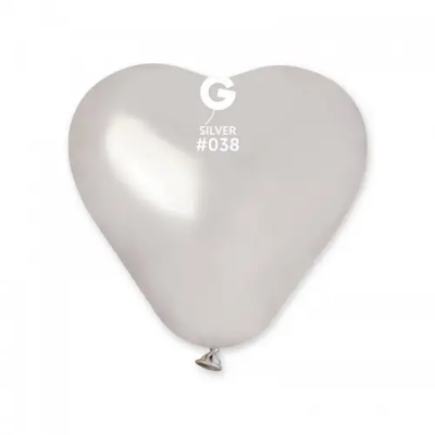 Кулі-серця Gemar 6" CR6/38 (Металік срібло) (100 шт) 4864 фото