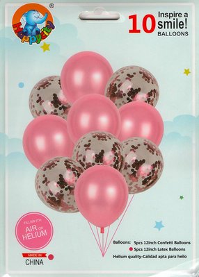 Набор латексных шариков Party Balloon Розовый 10 шт (Китай) (в инд. упаковке) 1554-pink фото