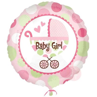 Фольга 18" (45см) "Коляска Baby Girl" (Китай) 7091 фото