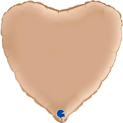Фольга Серце 18" Нюдове сатин в інд. упаковці (Grabo) 180000SNU-P фото
