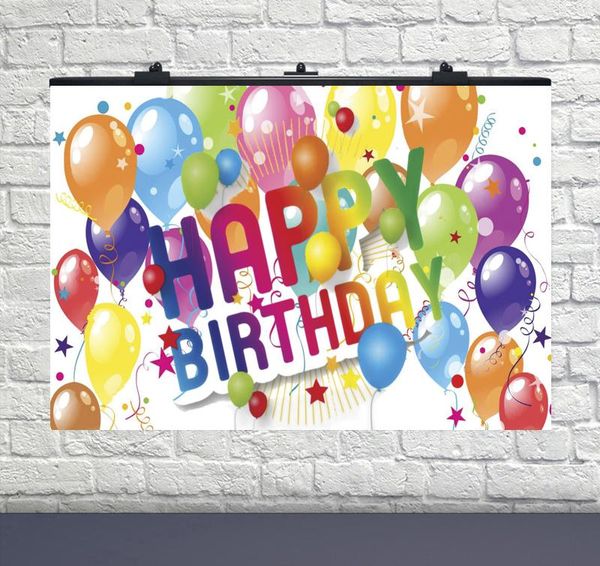 Плакат на день народження Happy Birthday Кульки серпантин 75х120 см 6008-0028 фото