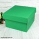 Подарункова коробка двосторонній картон "зелена" (15х15х9) 6084 фото 1