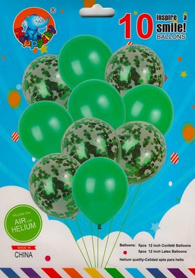 Набор латексных шариков Party Balloon Зеленый 10 шт (Китай) (в инд. упаковке) 1554-green фото