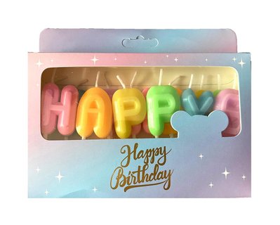 Набір свічок для торту літери "Happy Birthday Макарун" 5164 фото