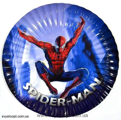 Тарілки "Людина павук" (18,0 см)(10шт/уп) 358 фото