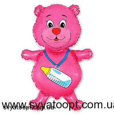Фольгована фігура велика Ведмідь рожевий Flexmetal (в Інд. уп.) 1207-0476 фото