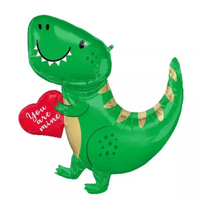 Фольгированная фигура "Динозавр с сердцем в инд. уп." Т-206 фото