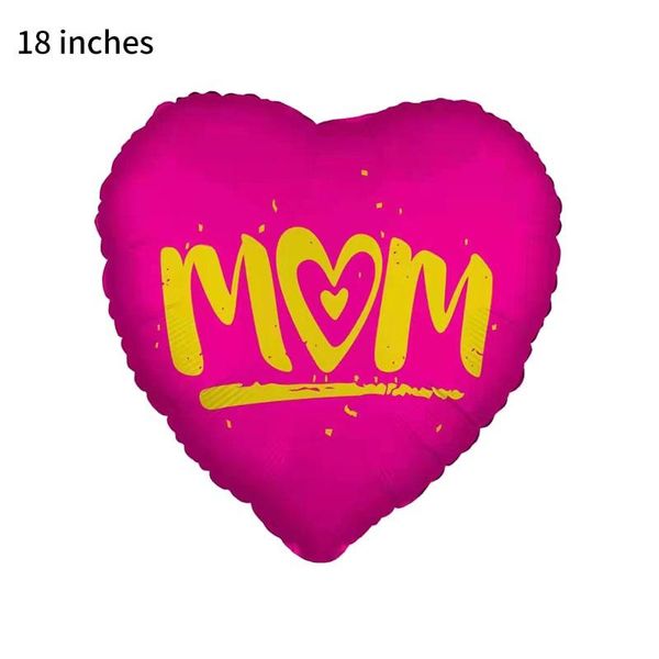 Фольга 18" (45см) "Серце рожеве - Mom" (Китай) 9928 фото
