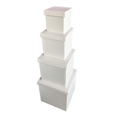 Набір великих подарункових коробок "Білі" (4 шт.) двосторонній картон (h-30) white-2 фото